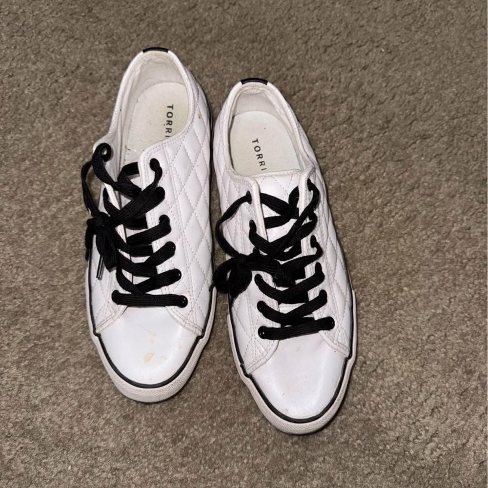 Torrid Quilted White Sneakers with Black Accents Size 11 wide